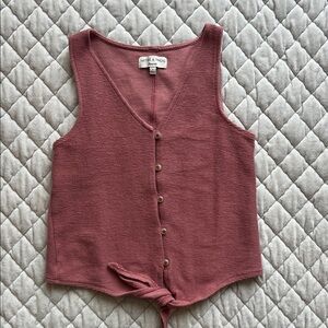 Madewell Rose Sleeveless Tie-Front Blouse
